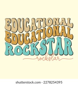 Educational Rockstar T-Shirt Design, Vector file 