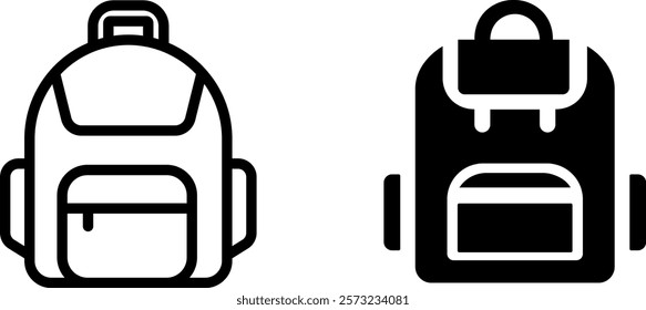 Educational School Bag Vector Icon Set