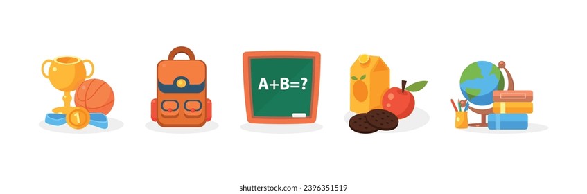 Educational and School Subject Supply and Element Vector Set