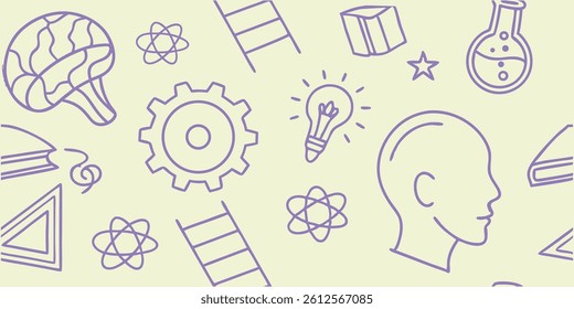 Educational Science and Learning Icons Pattern Background