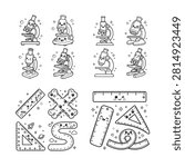 Educational science and math vector icons with school supplies , Back to School 2026, Back to School Vector Collection, Back to School, education icon set