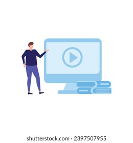Educational and Self-Development Concept Illustrations. Different people involved in education process. Concept for trainings, seminars, back to school, online courses.
