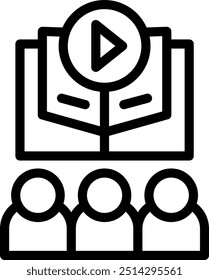 Educational Show Vector Line Icon Element
