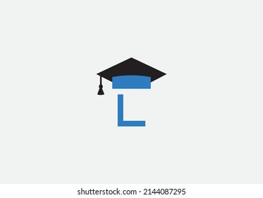 Educational sign and Graduation cap with the letter and alphabets vector