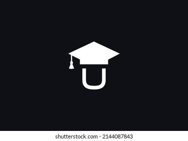 Educational sign and Graduation cap with the letter and alphabets vector