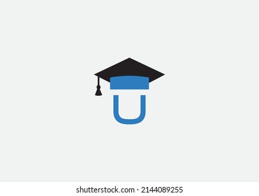 Educational sign and Graduation cap with the letter and alphabets vector