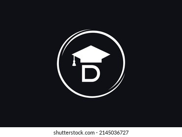 Educational sign and Graduation cap with the letter and alphabets vector