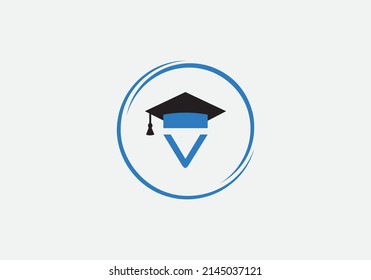 Educational sign and Graduation cap with the letter and alphabets vector