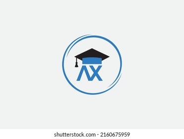 Educational sign and Graduation cap logo design vector with the letters and alphabets