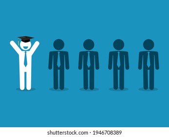 Educational success. Outstanding idea Vector illustration