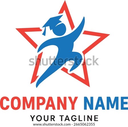 Educational Success Student with Graduation Cap and Star