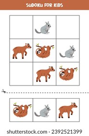 Educational Sudoku game with cute south American animals.