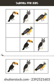 Educational Sudoku game with cute south American birds.