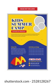 Folleto educativo del campamento de verano para los niños de la escuela en vacaciones