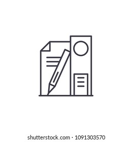 Educational supplies linear icon concept. Educational supplies line vector sign, symbol, illustration.