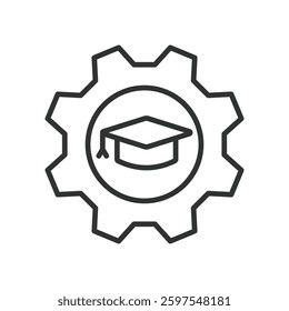 Educational Technology, icon in line design. Online education, Digital learning, Smart education on white background vector. Educational Technology editable stroke icon