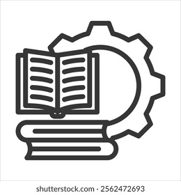 Educational Technology Outline Icon Vector Illustration