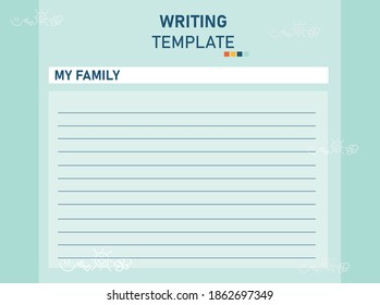 Educational templates for writing practice. Ready to Print