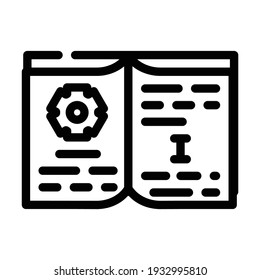 educational textbook line icon vector. educational textbook sign. isolated contour symbol black illustration