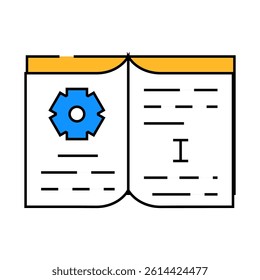 educational textbook line icon vector. educational textbook sign. isolated symbol illustration