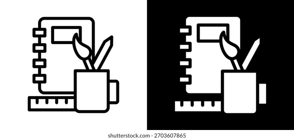 Herramientas educativas Icon whiteblack Ilustración vectorial
