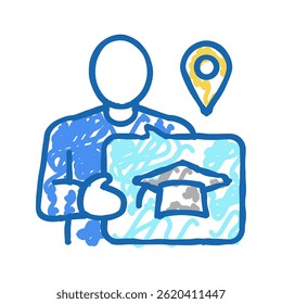 educational tourism doodle icon sketch vector. educational tourism sign. isolated symbol illustration