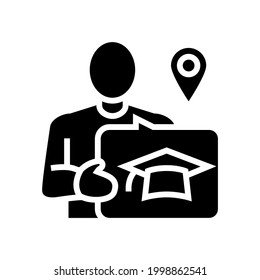 educational tourism glyph icon vector. educational tourism sign. isolated contour symbol black illustration