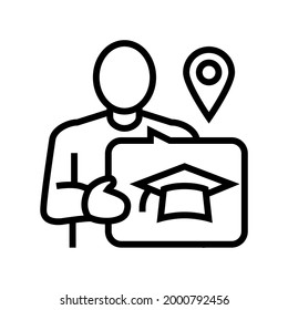 educational tourism line icon vector. isolated contour symbol black illustration