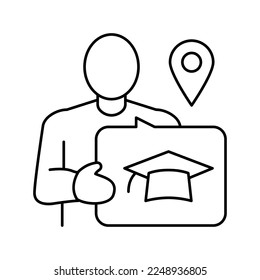 educational tourism line icon vector. educational tourism sign. isolated contour symbol black illustration