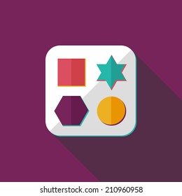 educational toy flat icon with long shadow,EPS 10