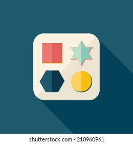 educational toy flat icon with long shadow,EPS 10