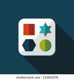 educational toy flat icon with long shadow,EPS 10
