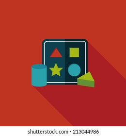 educational toy flat icon with long shadow,EPS 10
