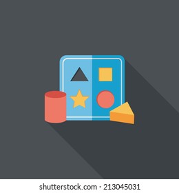 educational toy flat icon with long shadow,EPS 10