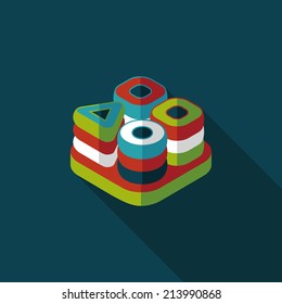 educational toy flat icon with long shadow,EPS 10