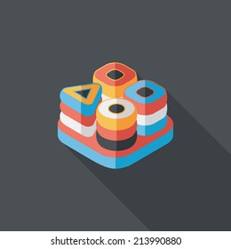 educational toy flat icon with long shadow,EPS 10