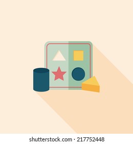 educational toy flat icon with long shadow,EPS 10