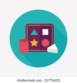 educational toy flat icon with long shadow,EPS 10