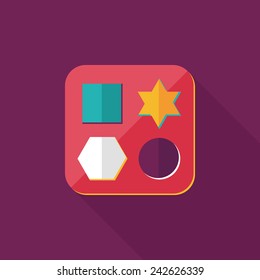 educational toy flat icon with long shadow,EPS 10
