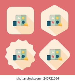 educational toy flat icon with long shadow,EPS 10