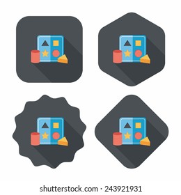 educational toy flat icon with long shadow,EPS 10