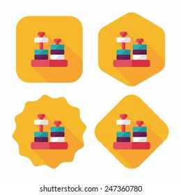 educational toy flat icon with long shadow,eps10