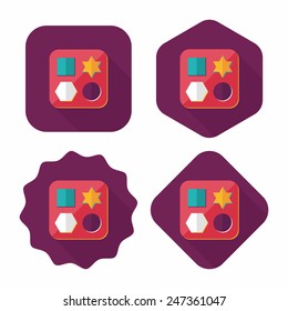 educational toy flat icon with long shadow,EPS 10