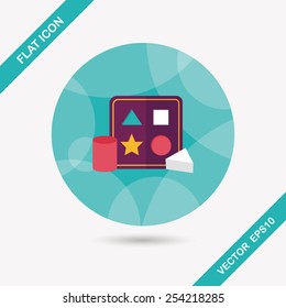 educational toy flat icon with long shadow,EPS 10