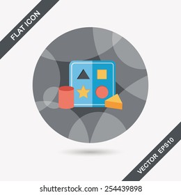 educational toy flat icon with long shadow,EPS 10