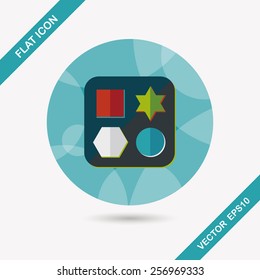 educational toy flat icon with long shadow,EPS 10