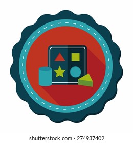 educational toy flat icon with long shadow,EPS 10