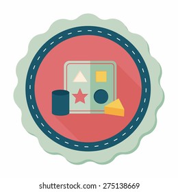 educational toy flat icon with long shadow,EPS 10