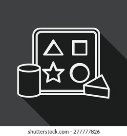 educational toy flat icon with long shadow,EPS 10, line icon