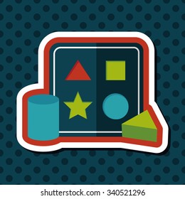 educational toy flat icon with long shadow